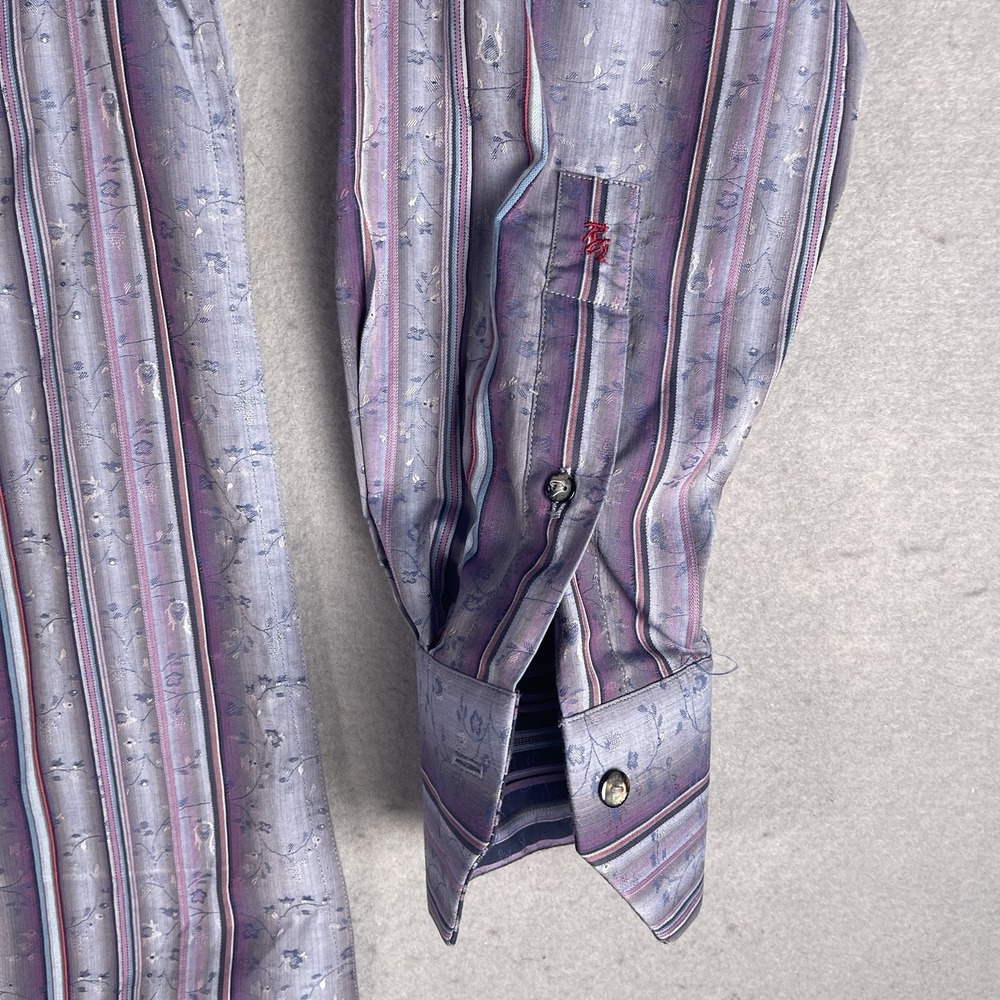 Robert Graham Casual Button Front Oxford Shirt Men Small Long Sleeve‎ Striped - Picture 6 of 11